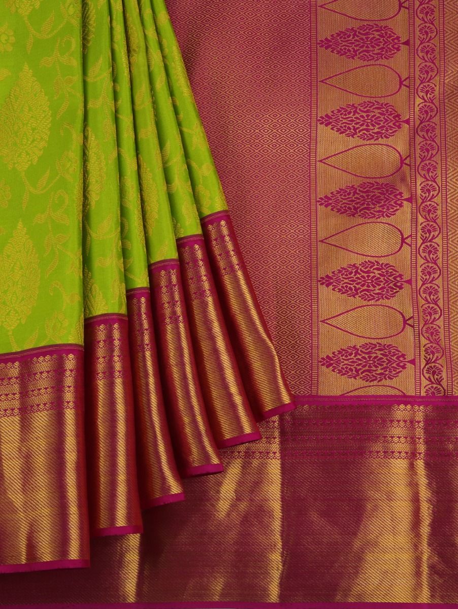 Kanchipuram pattu sarees green colour Clearance