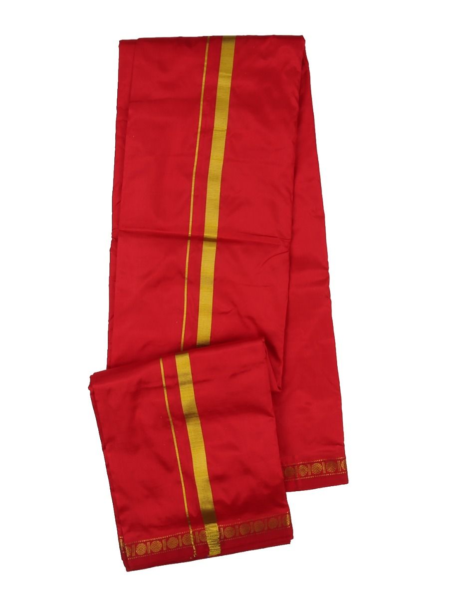 Red silk dhoti Clearance