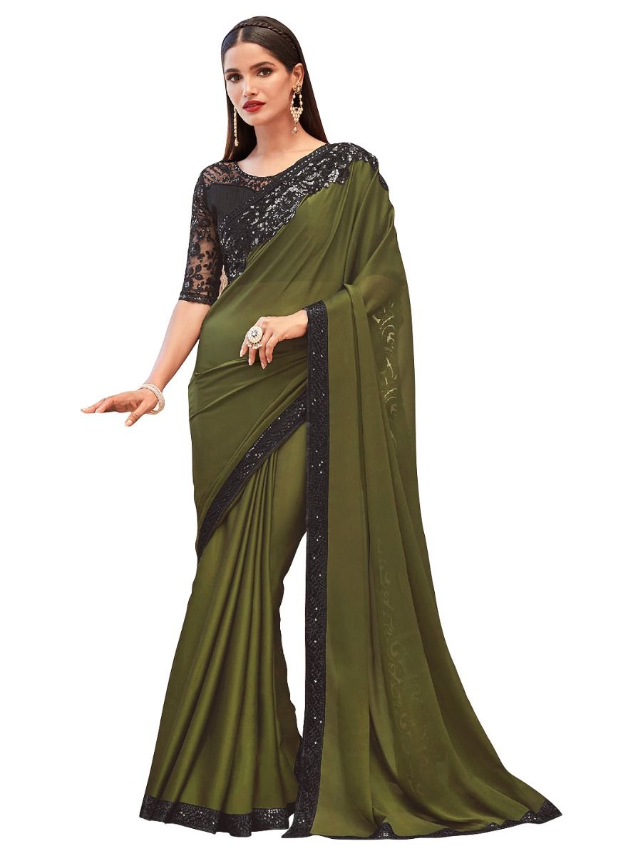 Fancy Georgette Saree with Readymade Blouse -The Chennai Silks Online