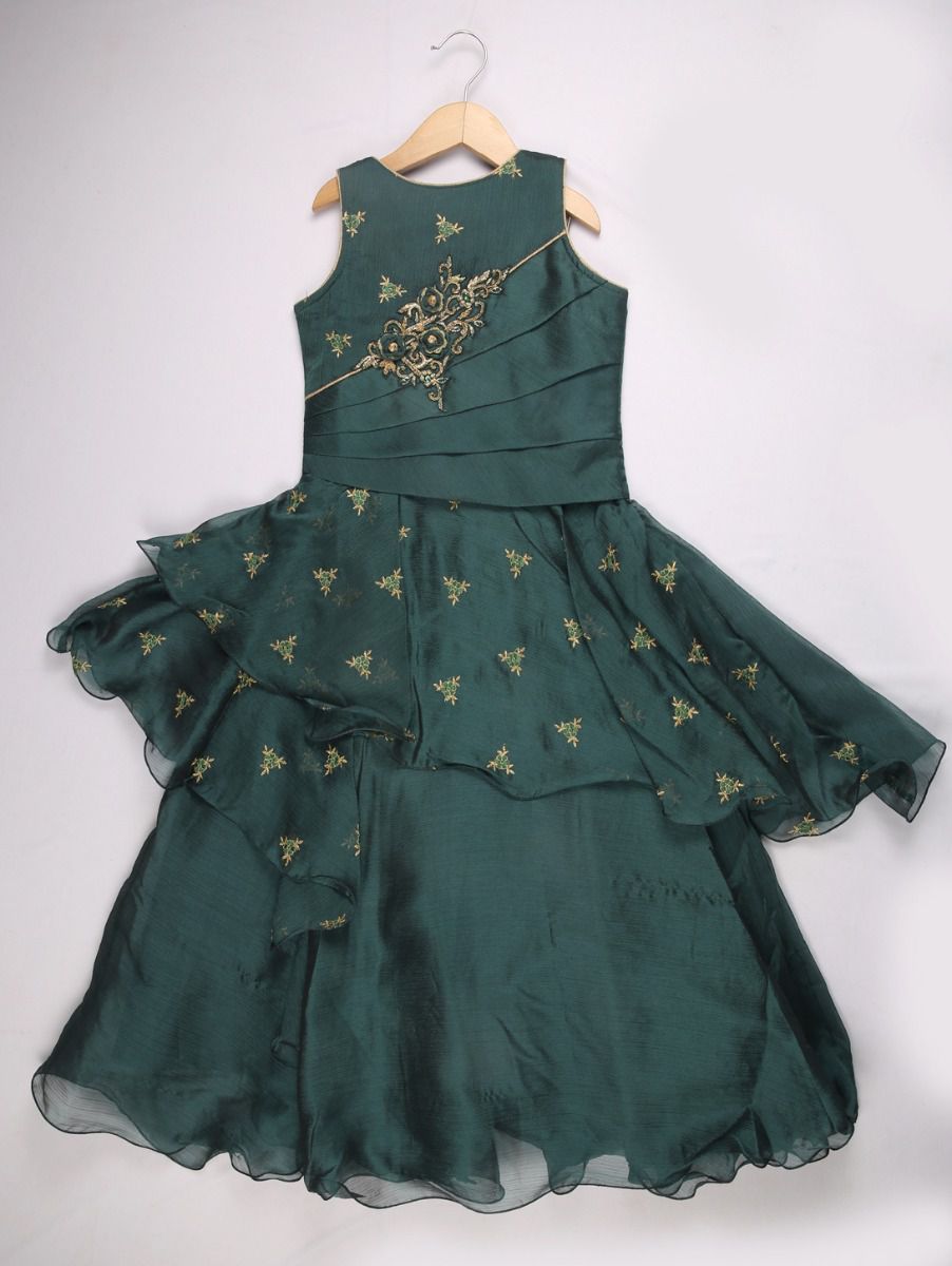 dark green long frocks
