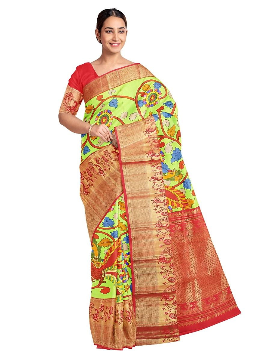 Buy Vivaha Exclusive Pure Kanchipuram Printed Silk Saree - The ...