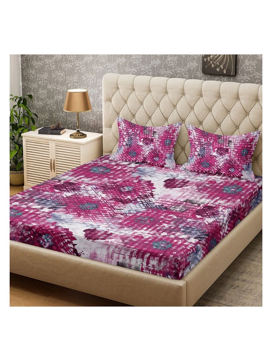 Bombay Dyeing Cotton Double Bedsheet With 2 Pillow Covers