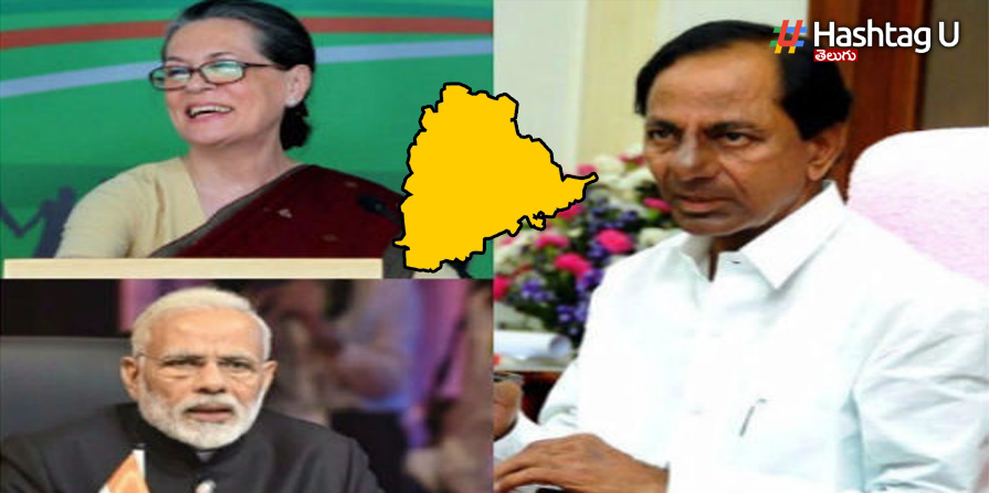 Modi Kcr Sonia Telangana Map
