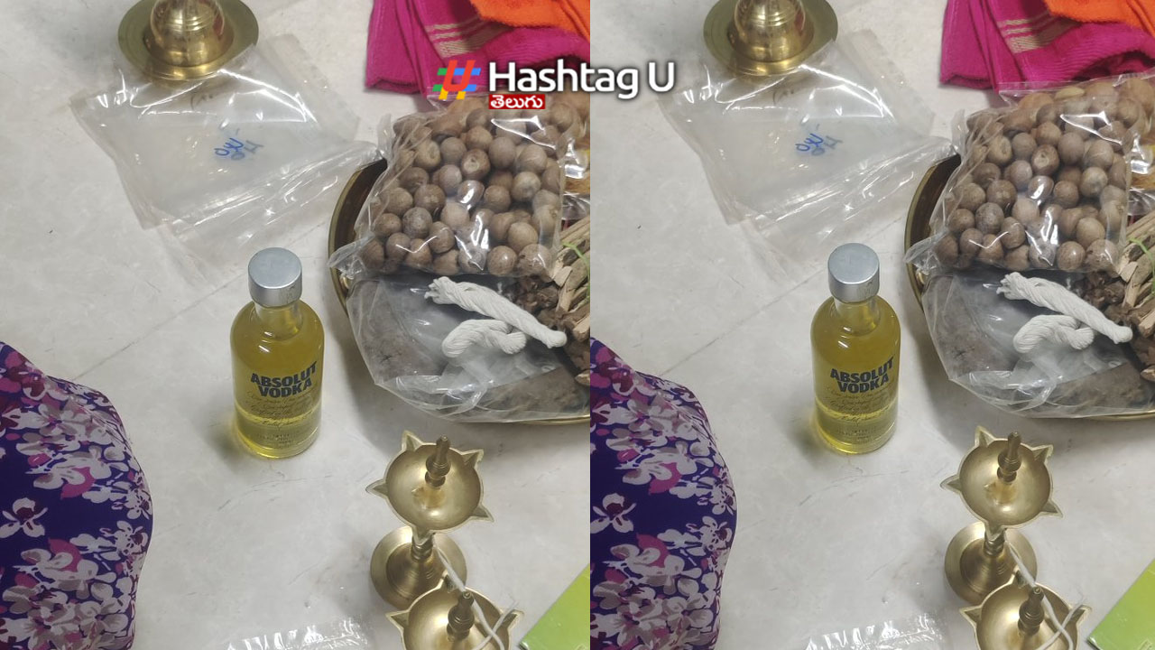 Pooja Oil In Vodka Bottle