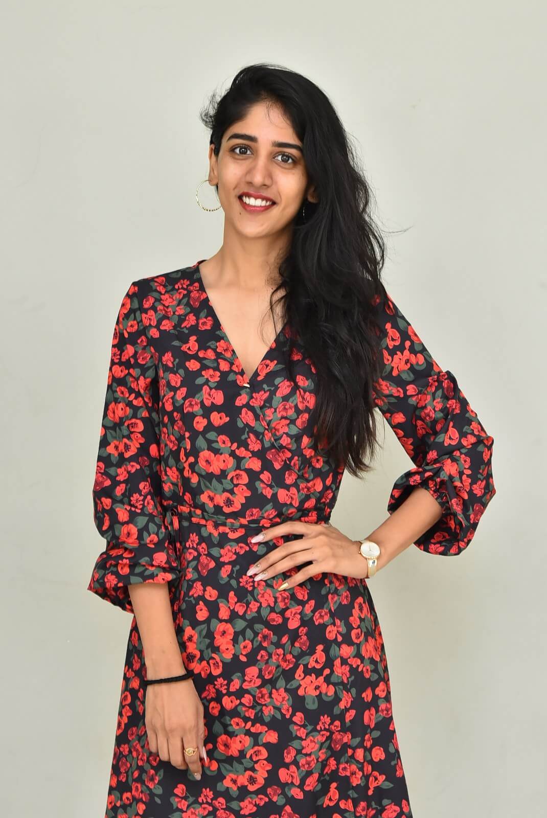 Chandini  chowdary dazzles in floral attire.
