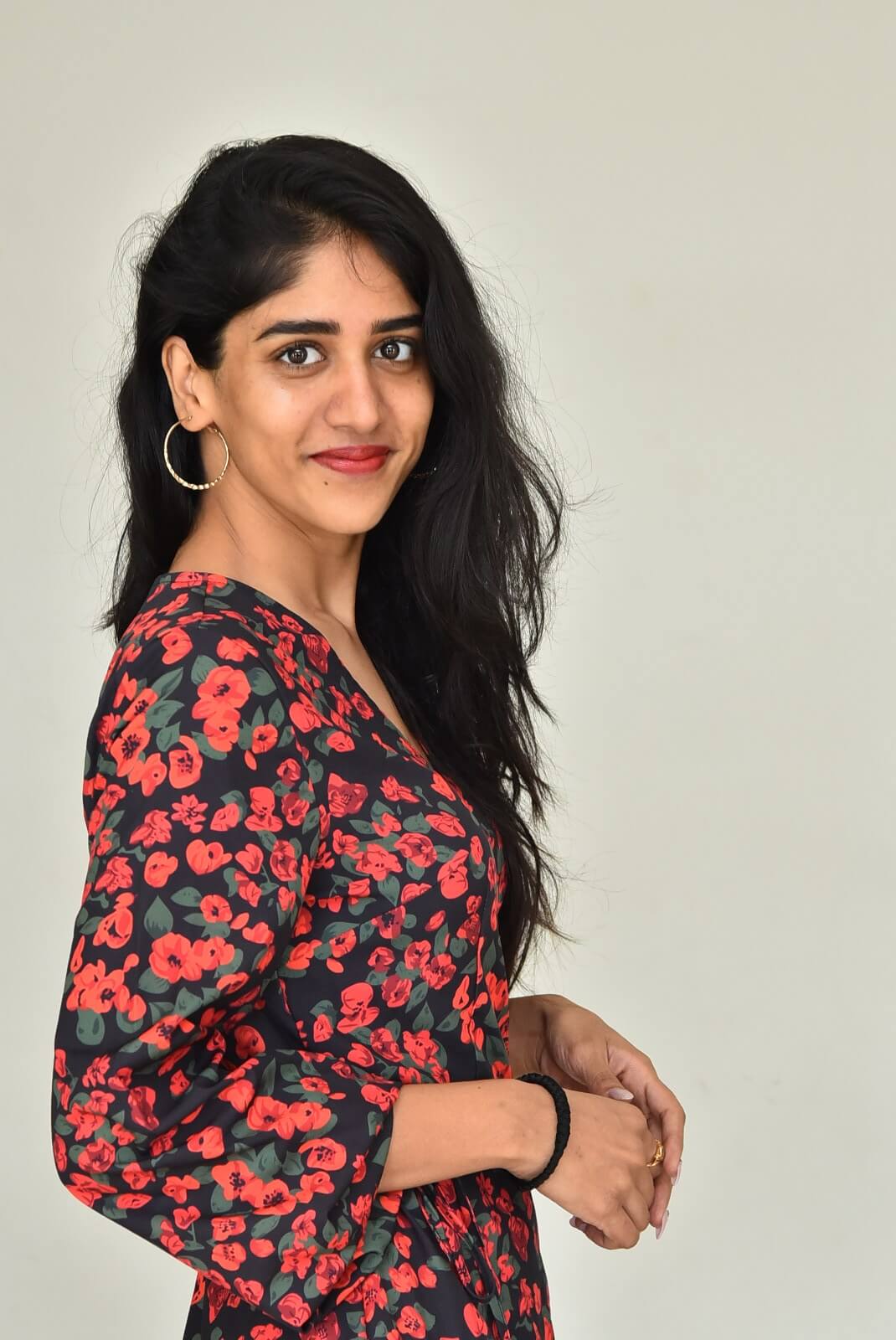 Chandini chowdary dazzles in floral attire.