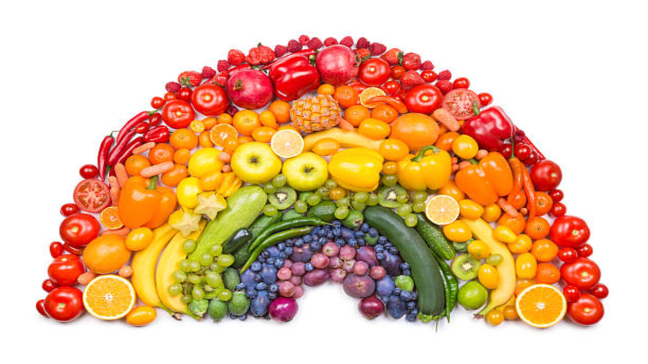 Fruit And Vegetable Rainbow As Healthy Eating Concept