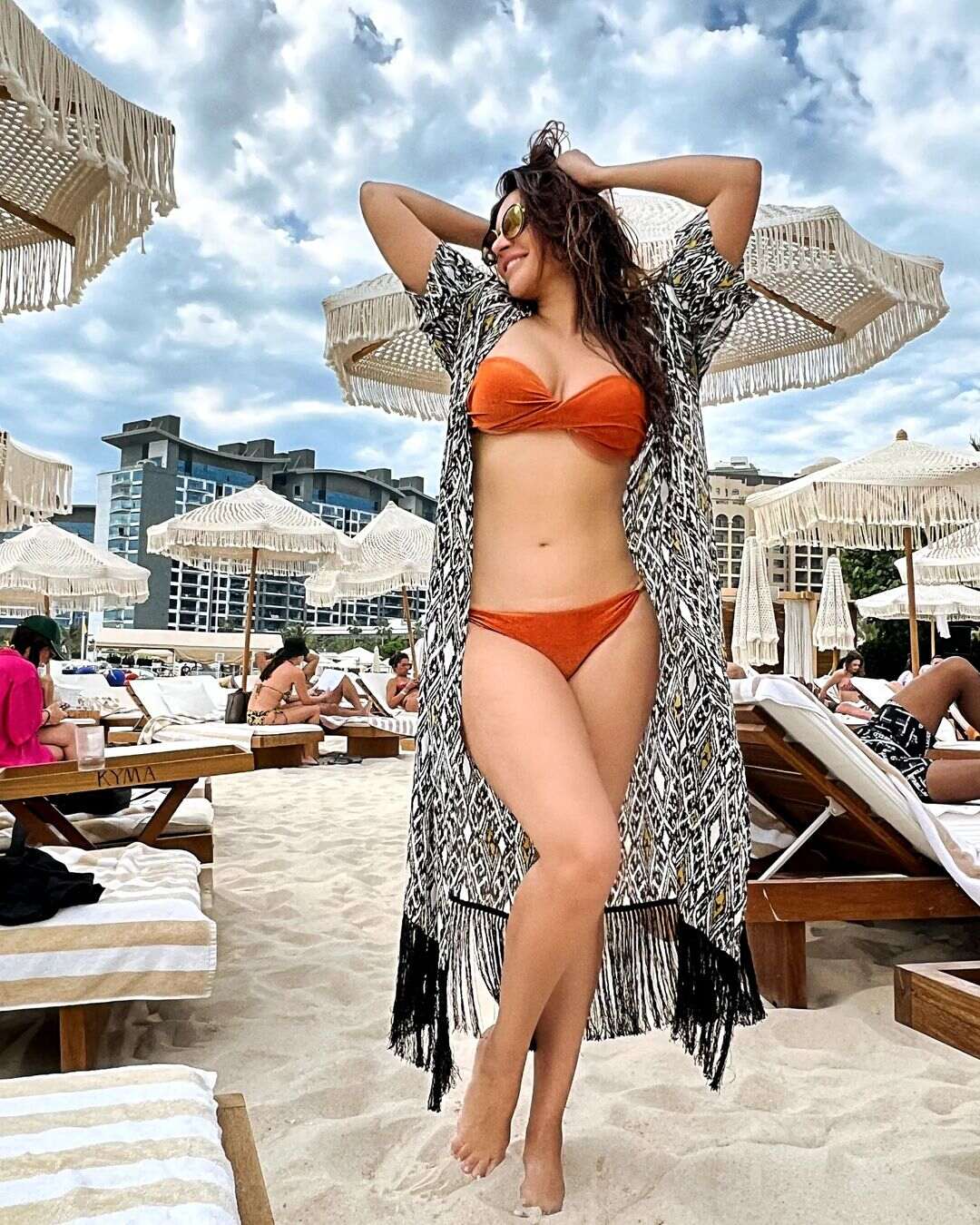 Shama Sikander Displays Her Toned Figure In A Brown Bikini. Resized Image