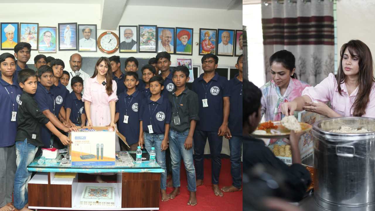 Lavanya Tripathi visits Orphanage in Hyderabad and spend some time with children's