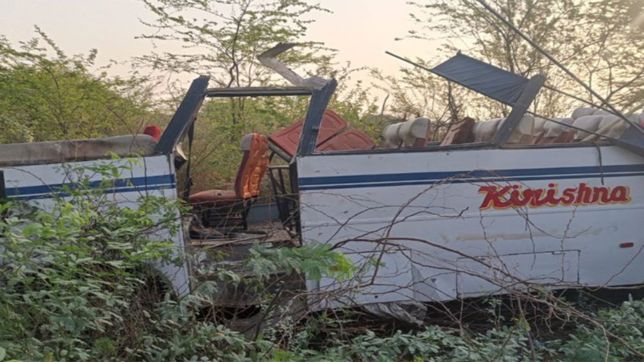 Bus Falls Into Ditch