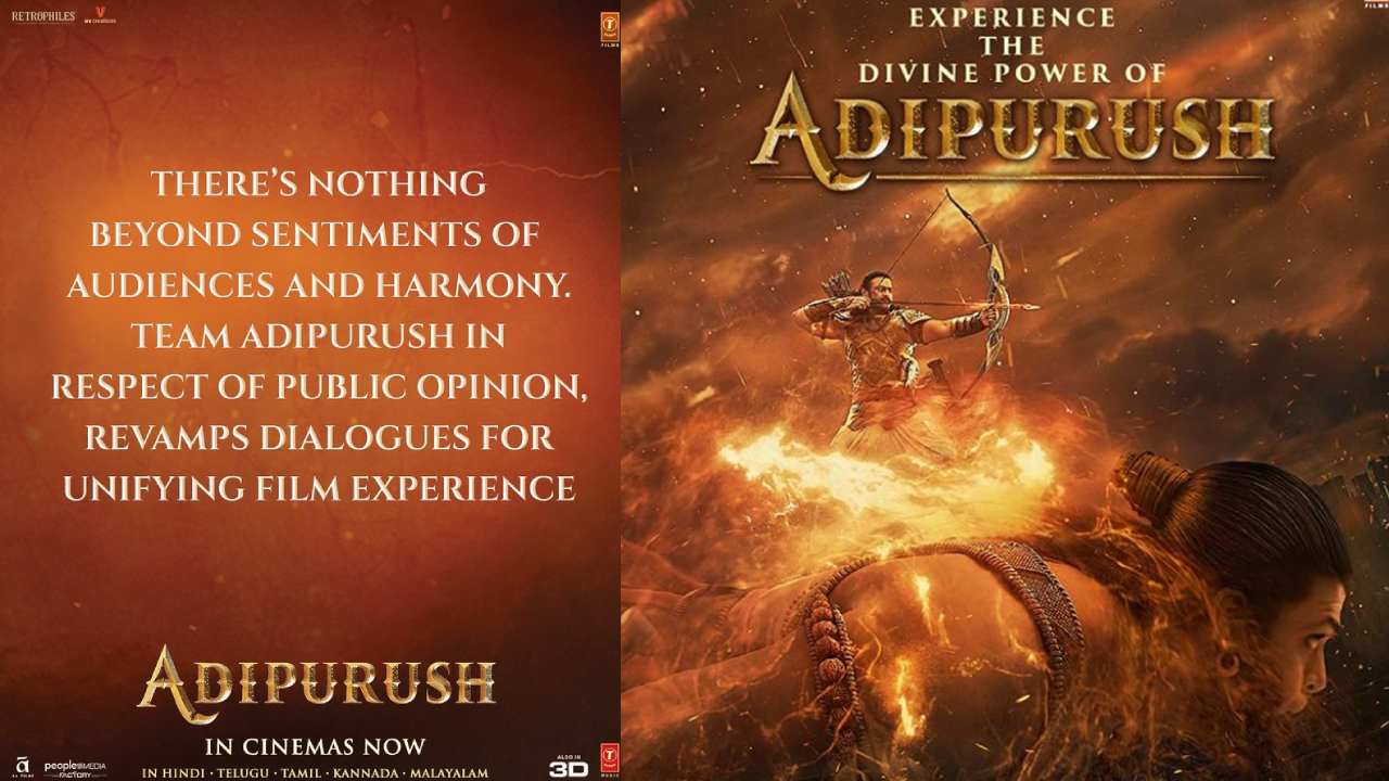 Adipurush team rewrite the dialogues in Movie tweeted officially end card to issue
