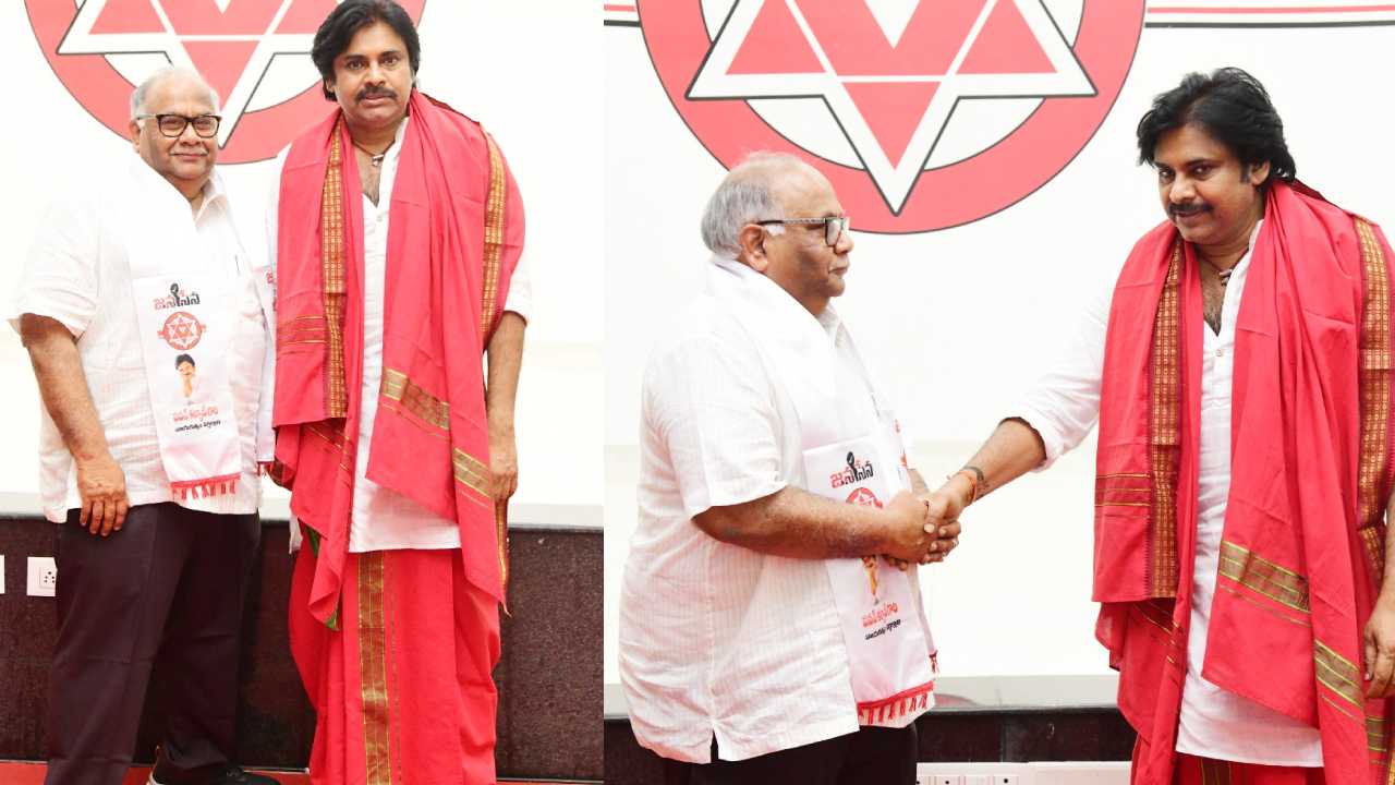 Famous Producer BVSN Prasad joined in Janasena party under pawan kalyan at Mangalagiri Office