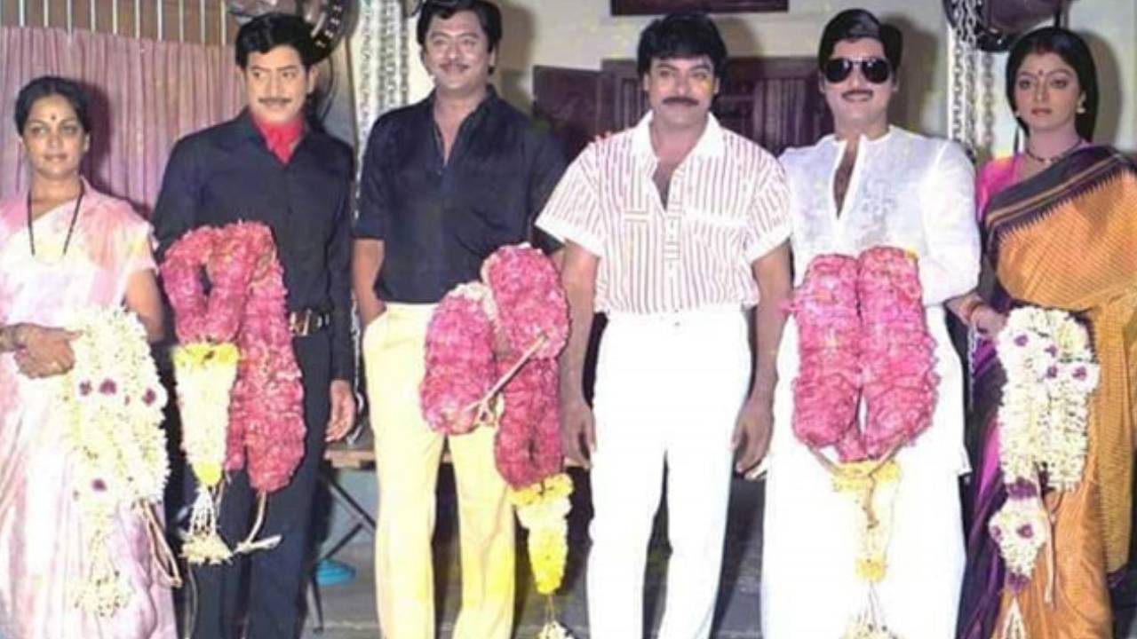 Krishna Krishnam Raju and Sobhhan Babu as guests for Chiranjeevi Khaidi Number 786 Movie opening