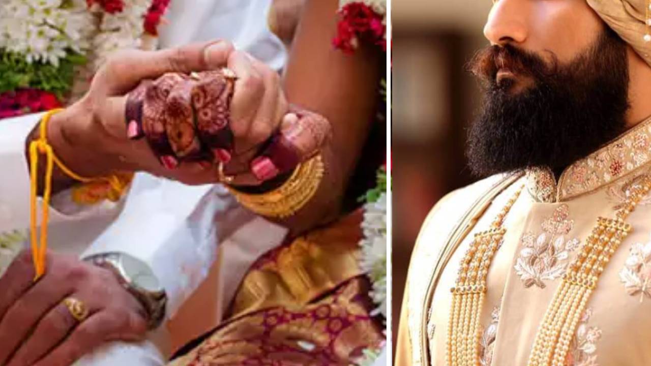 Groom With Beard In Wedding
