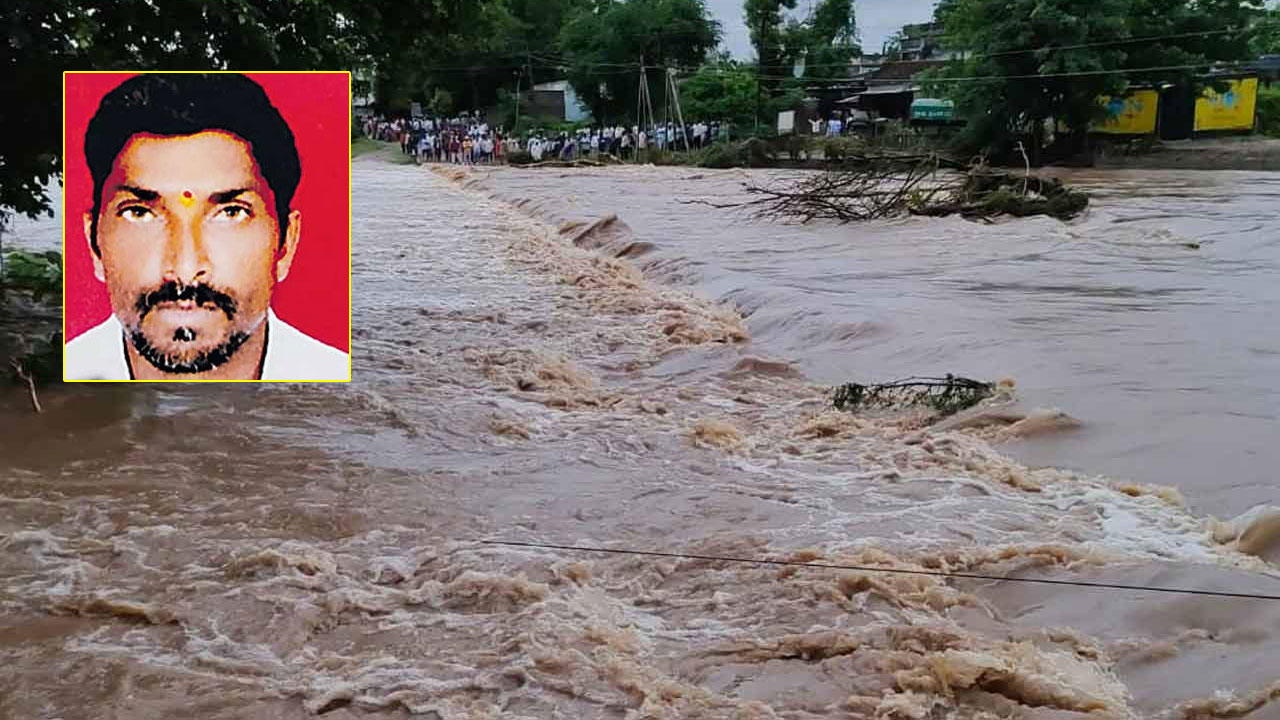 farmer washed away by floods in adilabad district