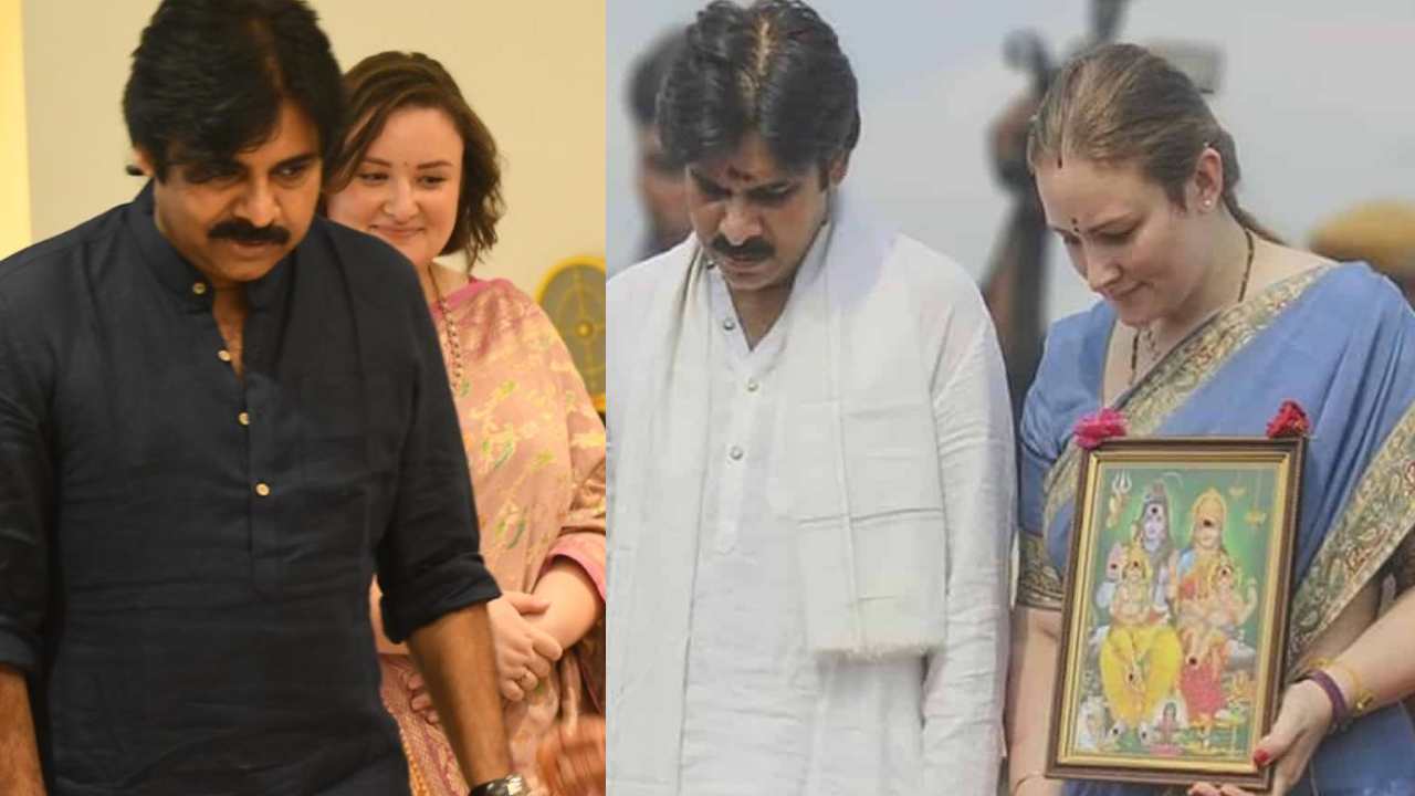 Pawan Kalyan and Anna Lezhneva photo shared by Janasena Party official Account