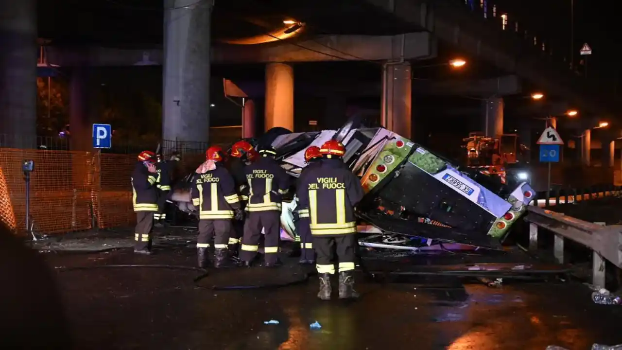 Bus Falls From Bridge
