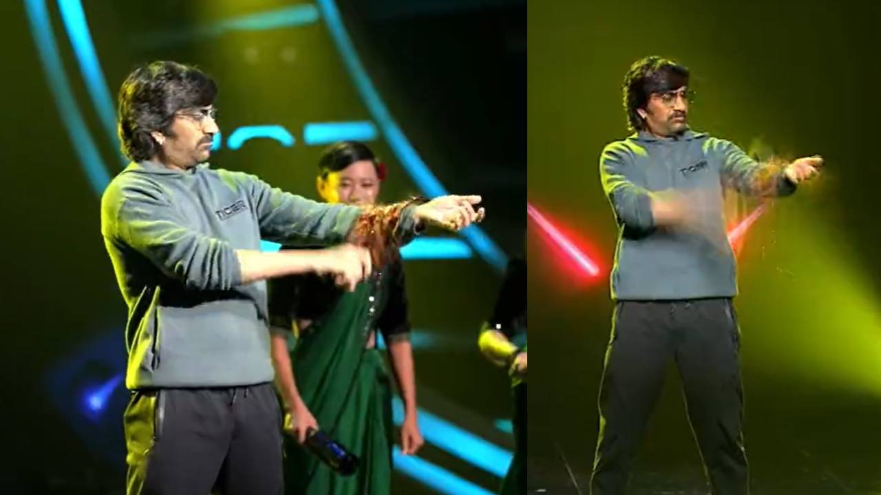 Raviteja Break Beer Bottle on his Hand in Bollywood TV Show