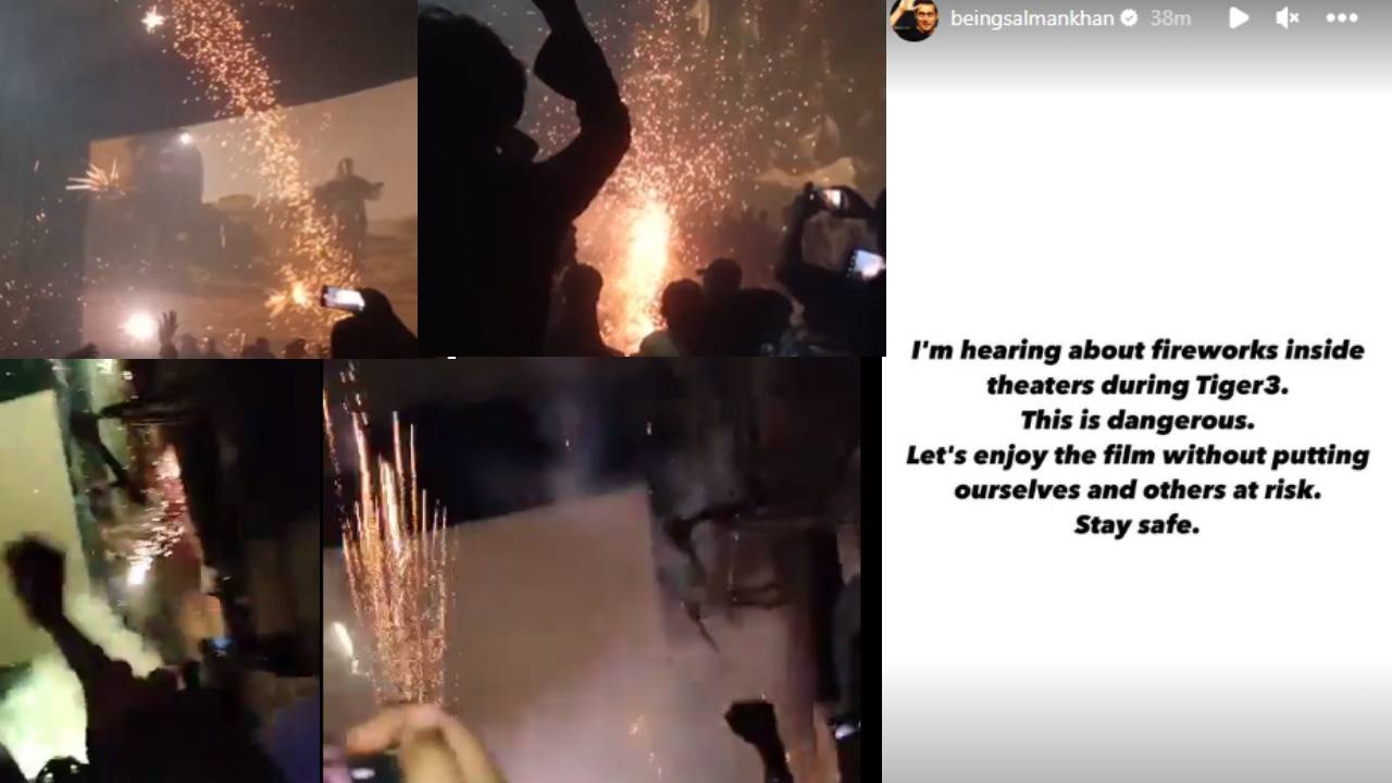Salman Khan Fans Burst Crackers in Theater for Tiger 3 Movie