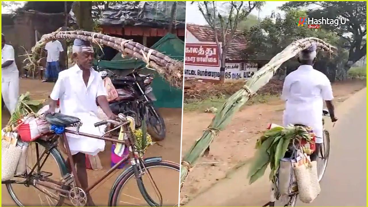 Elderly Man Carries Bunch O