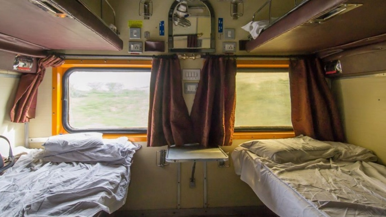 white bedsheets in railway coach