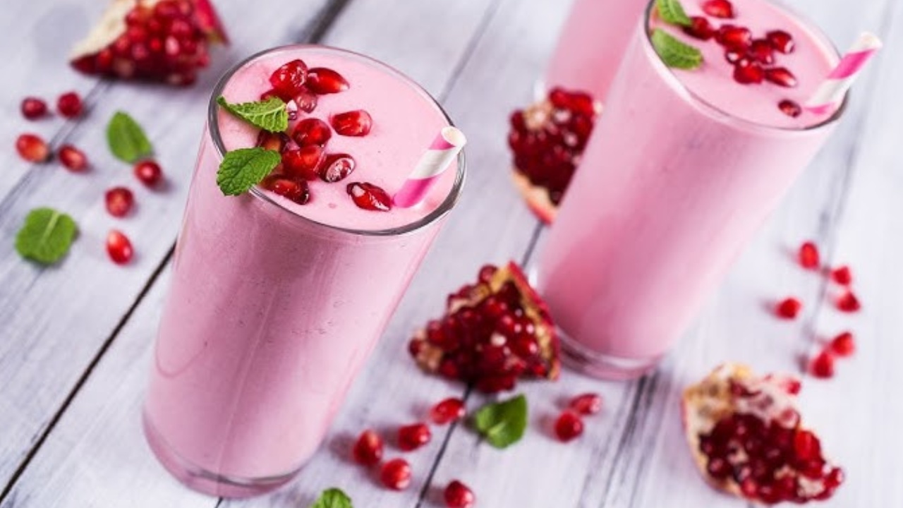 Dragon Fruit Pomegranate Milk Shake