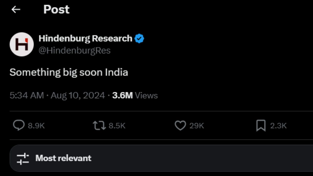 Hindenburg Research Something Big Soon On India