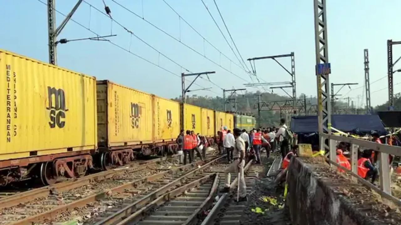 Goods Train Accident Cement Slabs Up Raebareli