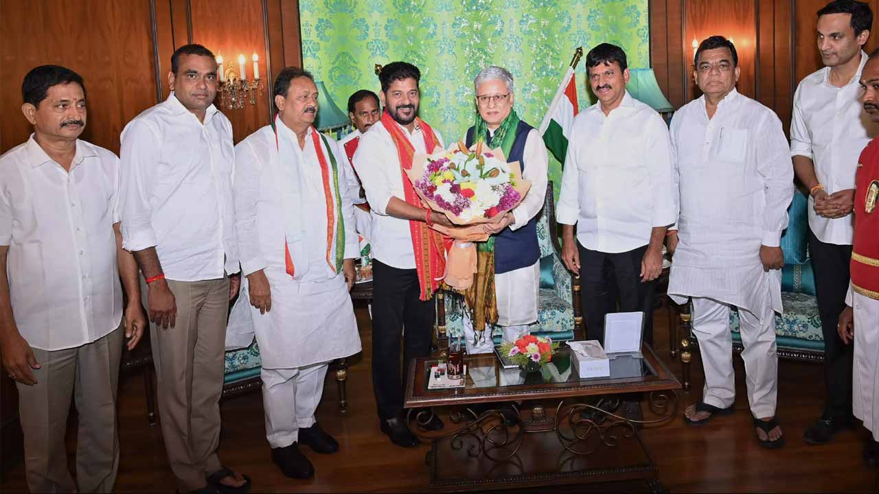 CM Revanth Reddy meet Governor Jishnudev Verma