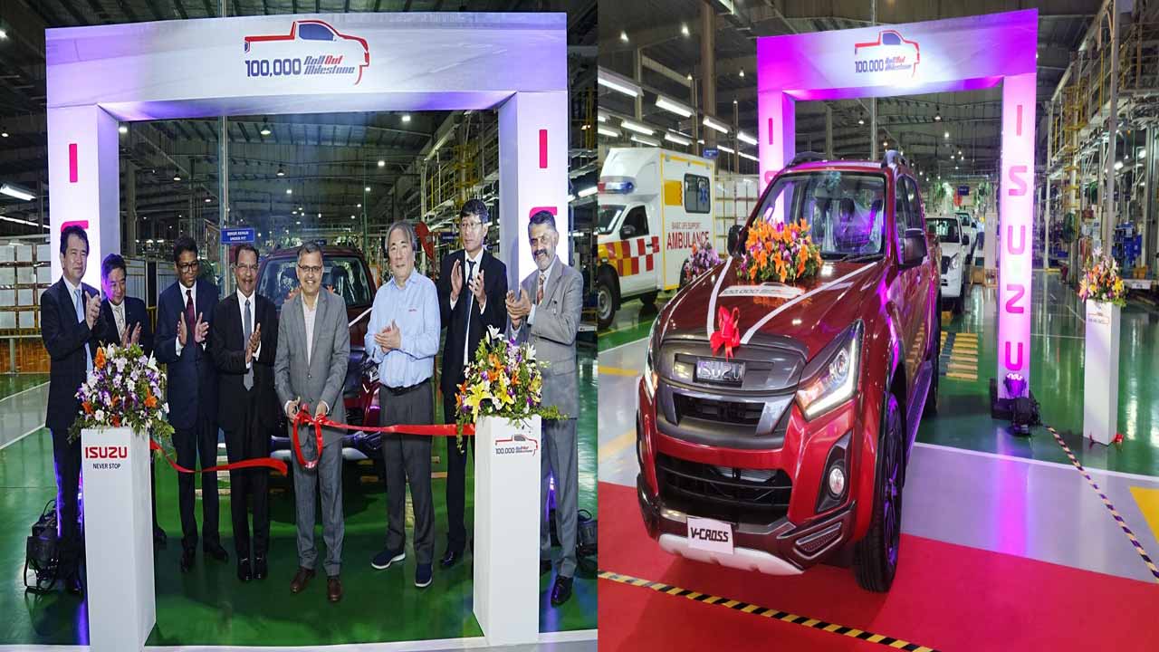Isuzu Motors India has achieved a major milestone with the rollout of one lakh vehicles from the Sri CT facility