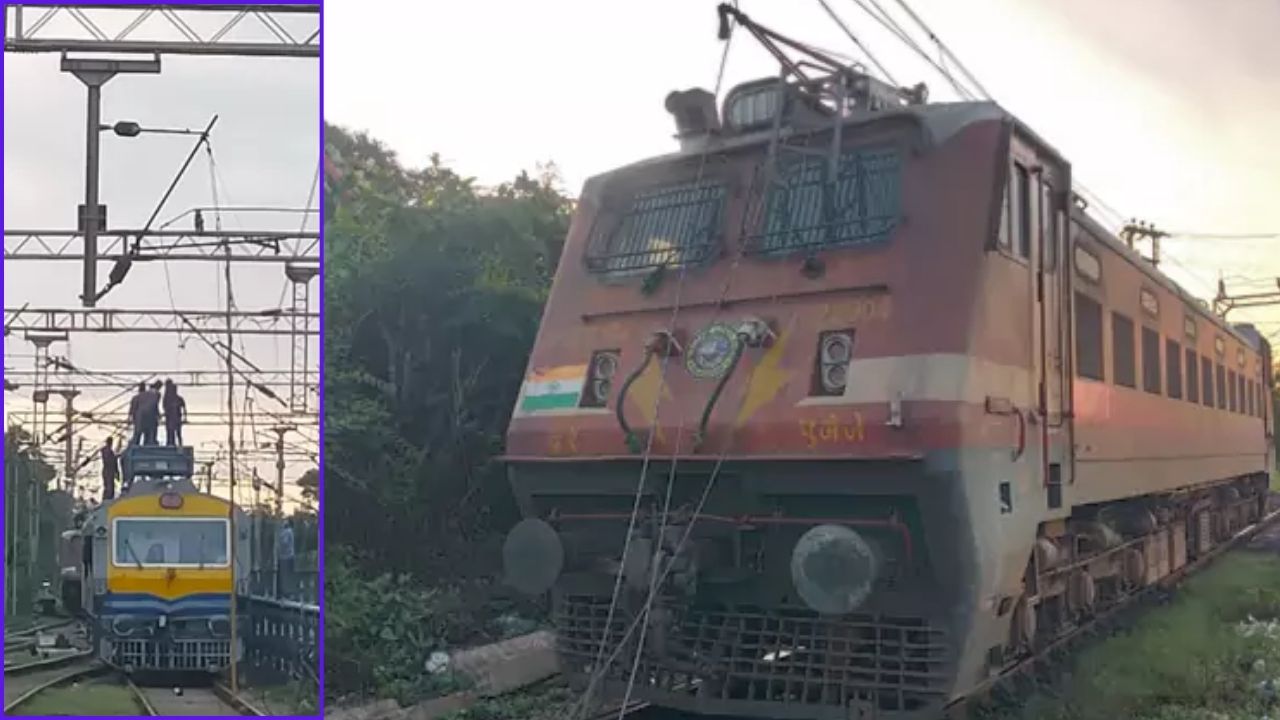 Train Dragged Wires Visakhapatnam Railway Station Ap