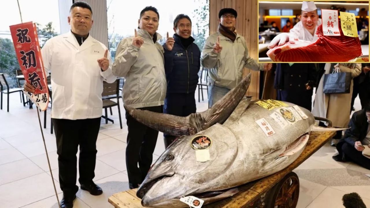 Motorcycle Sized Bluefin Tuna Japanese Auction Tokyo 