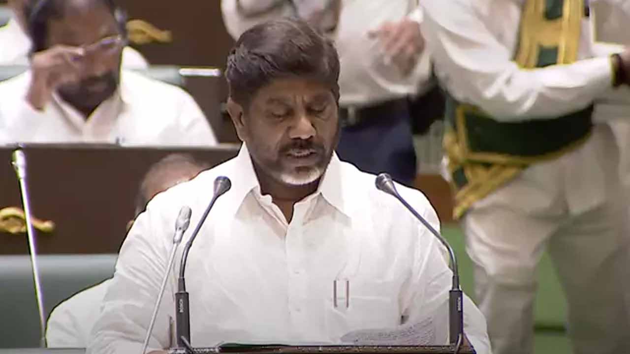 Minister Bhatti Vikramarka presents the budget in the Legislative Assembly.