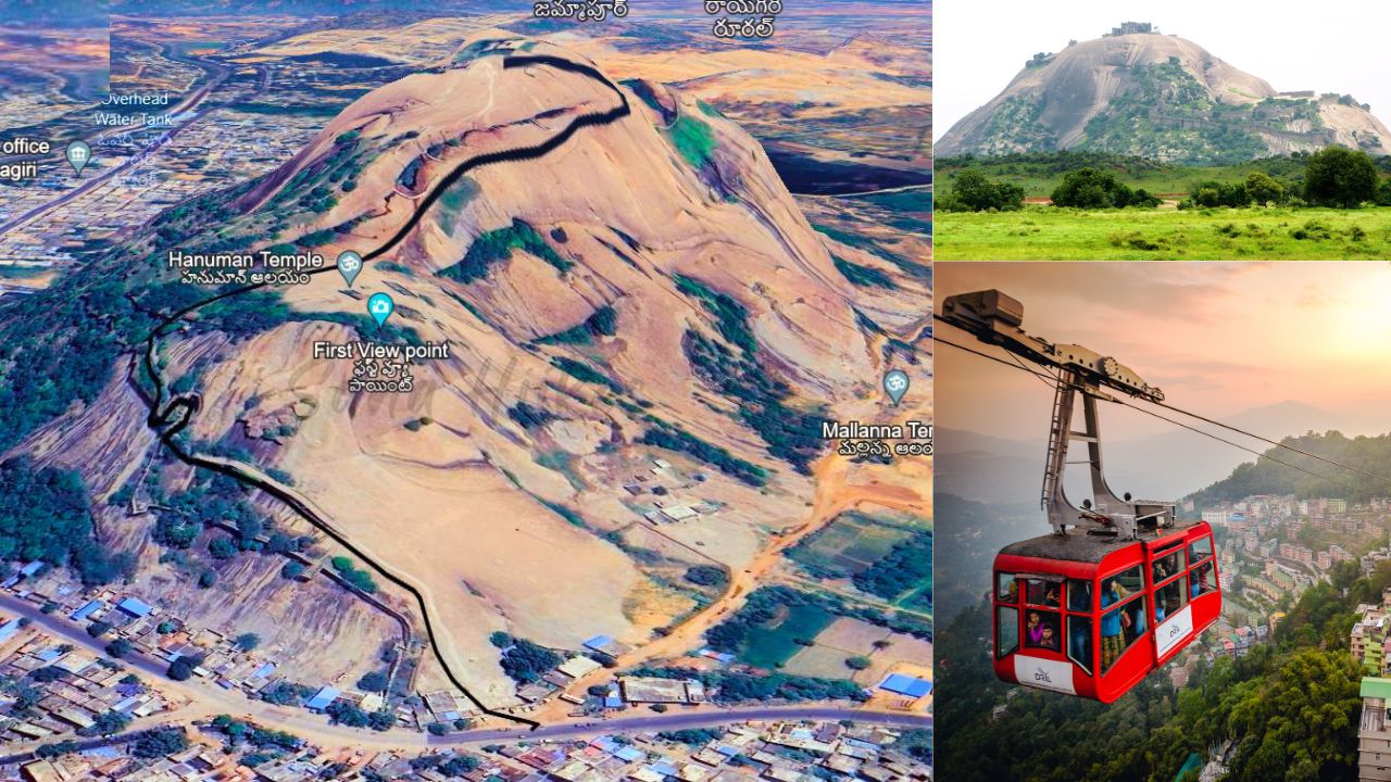 Telangana Ropeways Ropeway In Bhuvanagiri Fort Yadagiri Gutta Hanuman Konda Nalgonda Nagarjuna Sagar Ramagiri Fort