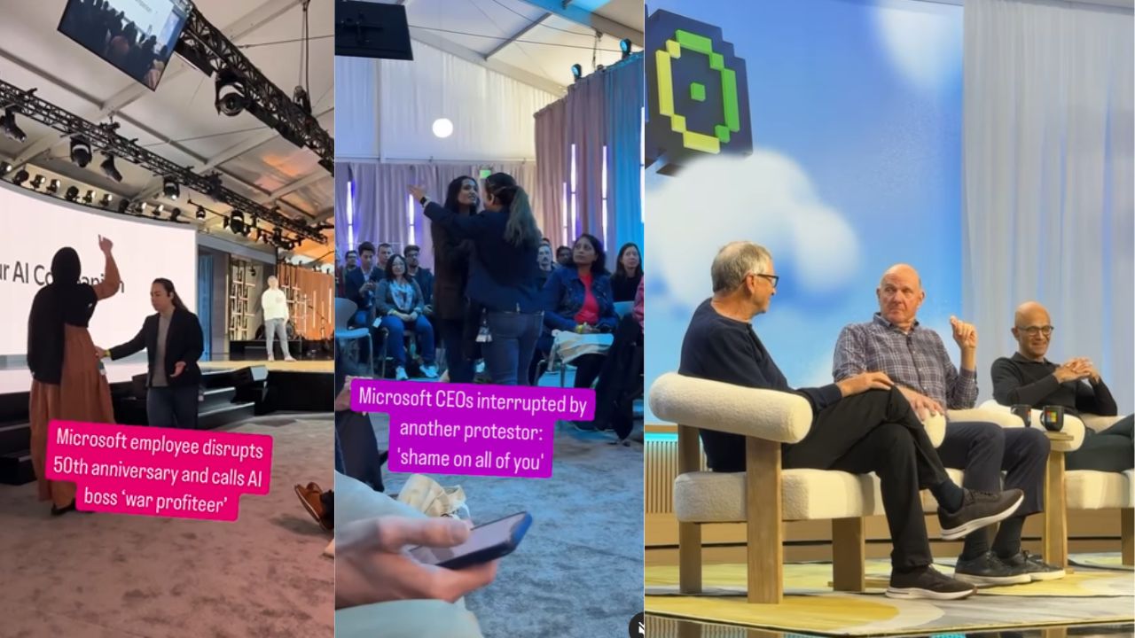 Microsoft 50th Anniversary Vs Employees Mustafa Suleyman Bill Gates Ai Israel
