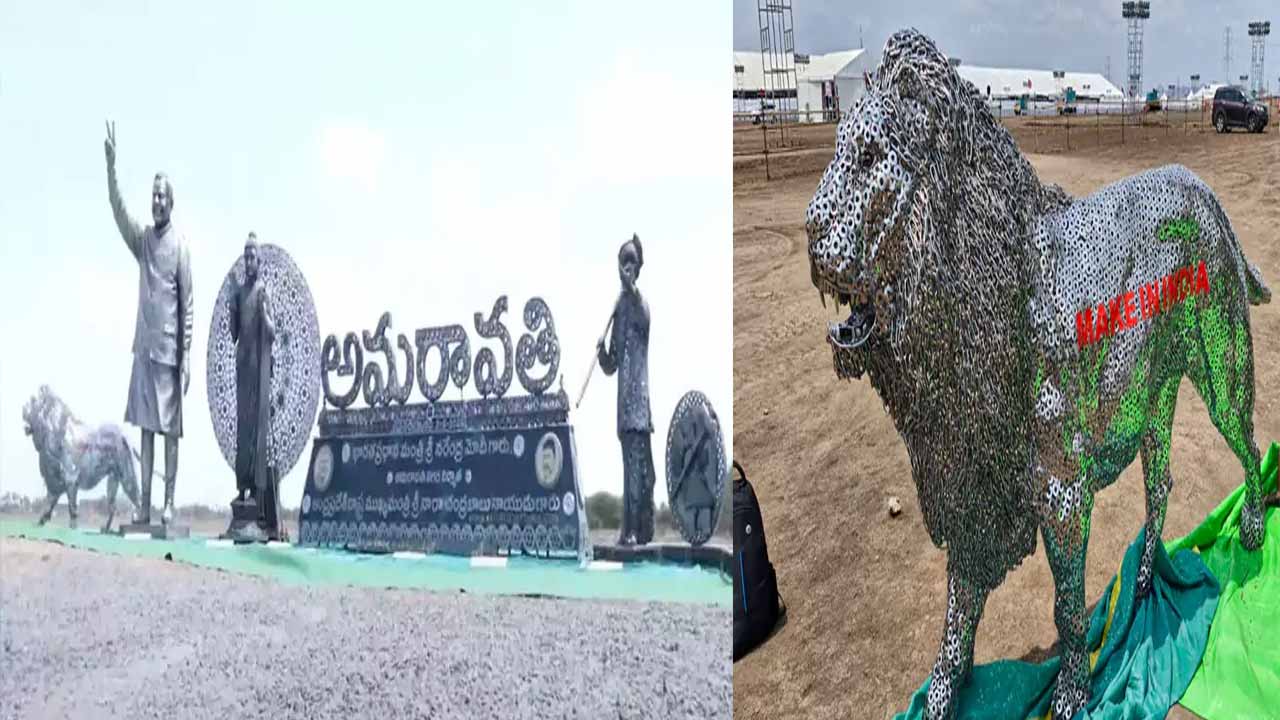 'Iron' sculptures a special attraction at Amaravati celebrations