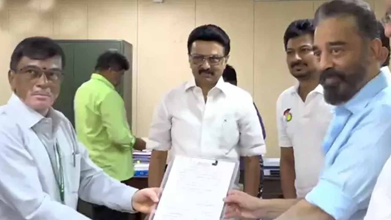 Kamal Haasan files nomination for Rajya Sabha