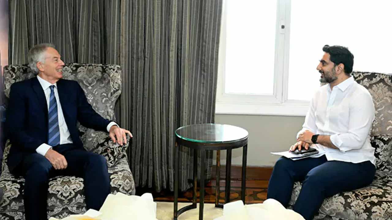 Minister Lokesh meets former British Prime Minister Tony Blair.. holds key discussions on skill development