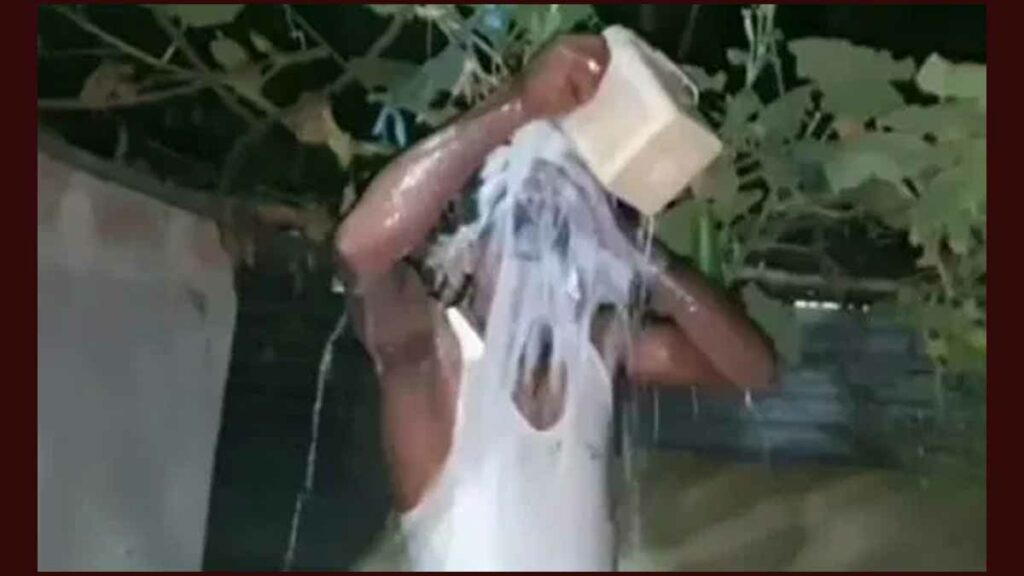 Assam Man Bathes In Milk To