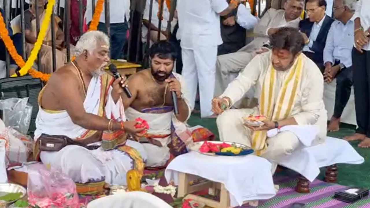 Balakrishna lays foundation stone for Basavatarakam Cancer Hospital