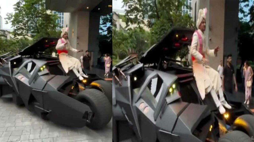 Groom arrives at wedding in Batmobile..Netizens make funny comments..!