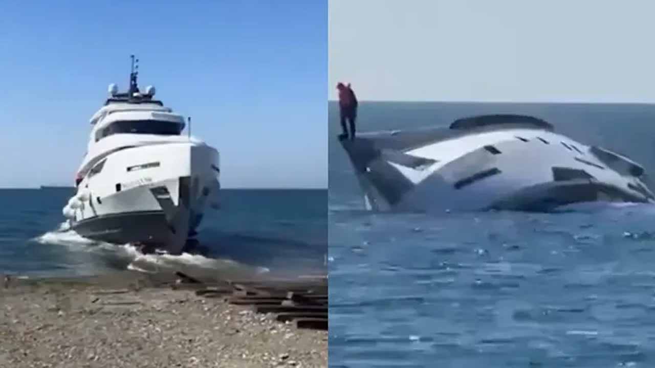 Luxury ship sinks within minutes of entering water: Tensions in Turkey