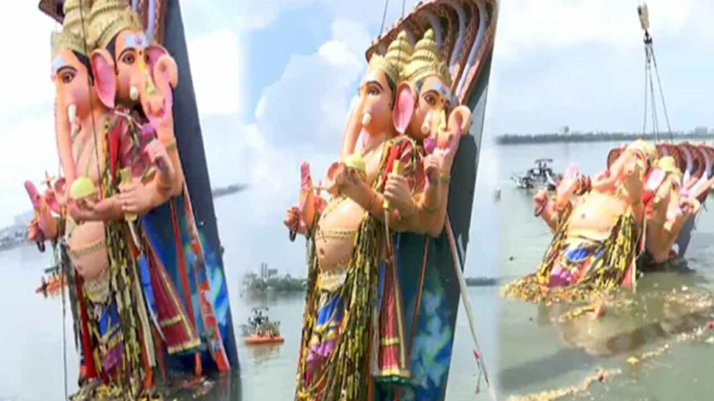 Khairatabad ganesh: Sri Vishwashanti Mahashakti Ganapati who has entered the lap of Ganga