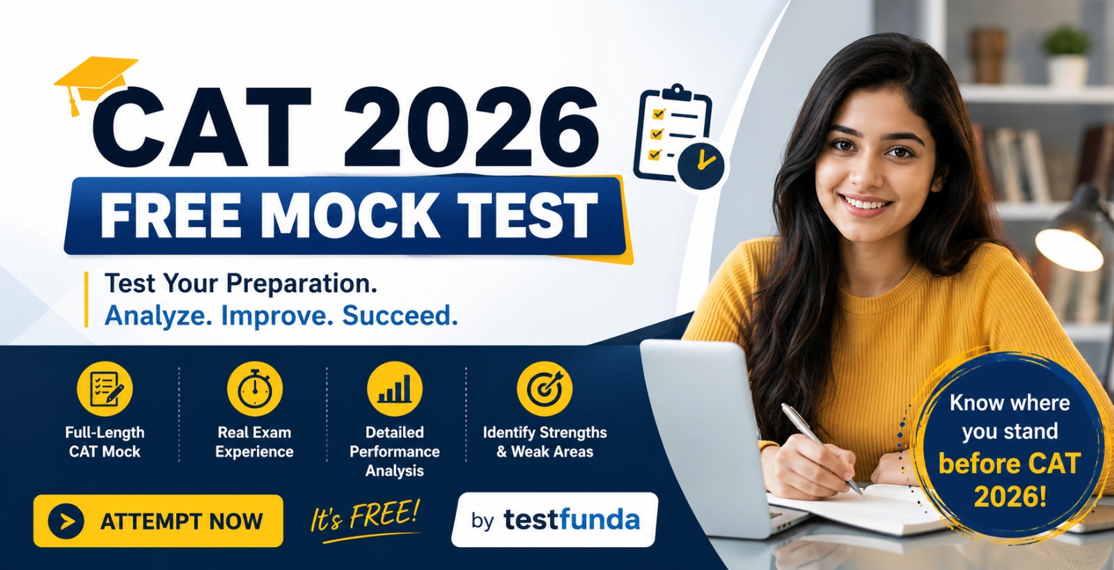 CAT 2026 Free Mock Test: Attempt a Full-Length CAT Mock and Check Your Preparation