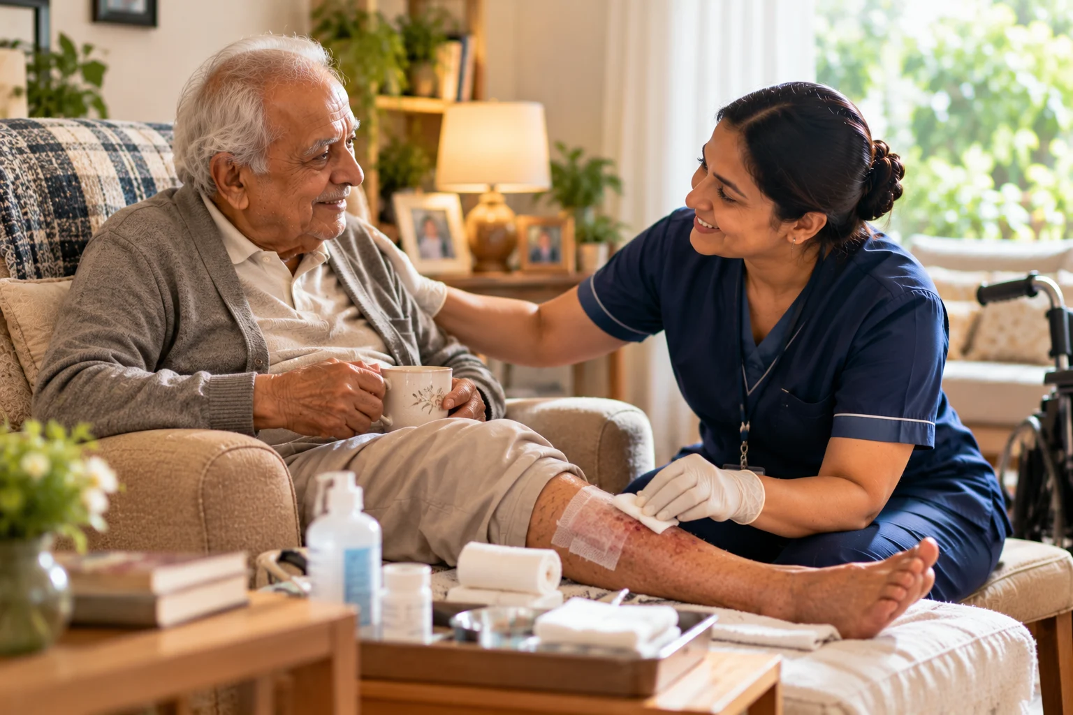 TGHC caregiver offering compassionate companionship and chronic condition support at home