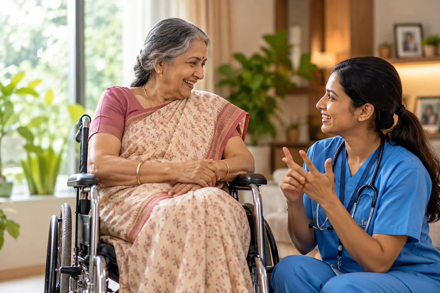 TGHC general practitioner conducting a home medical visit for a patient in India