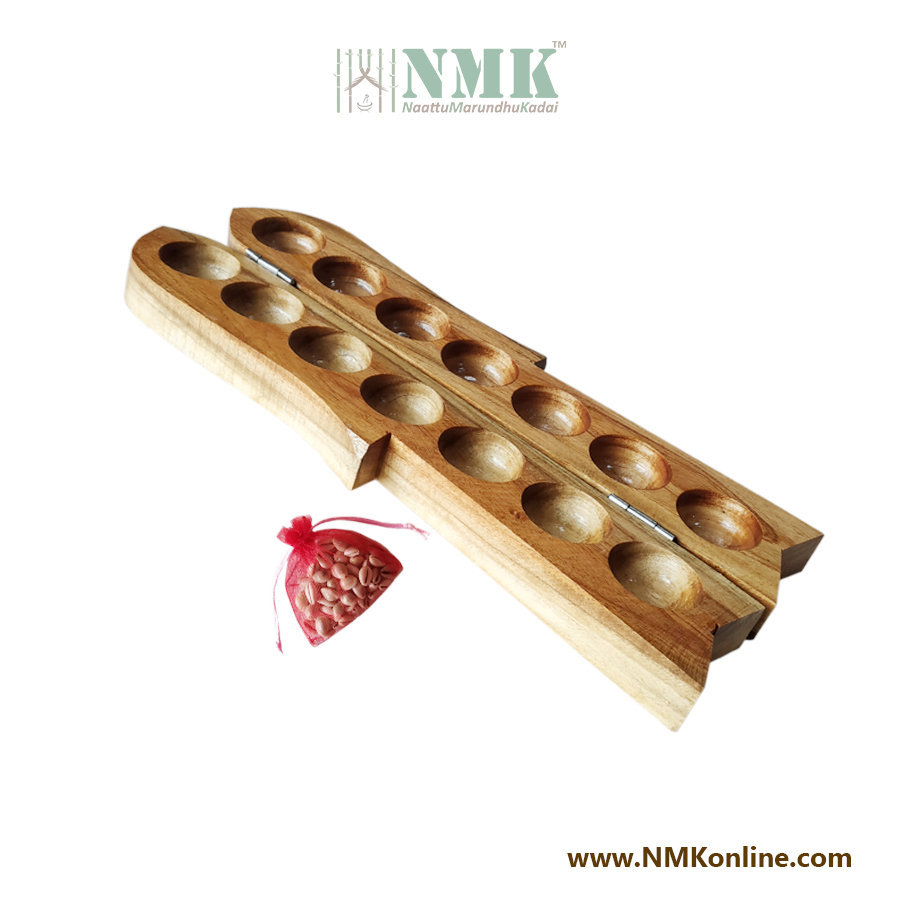 Wooden Pallanguzhi With Shells - Fish Model