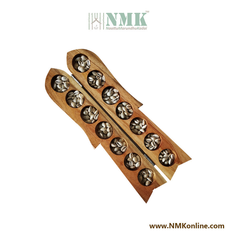 Wooden Pallanguzhi With Shells - Fish Model