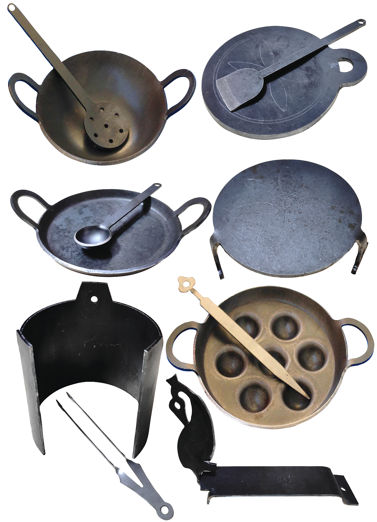 Iron Miniature Real Cooking Set - 12 Pieces 