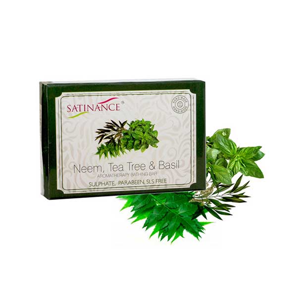 Satinance Neem Tea Tree & Basil Aromatherapy Bathing Bar - 100gm